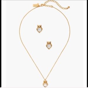 Kate spade 2 piece set mother of pearl owl set